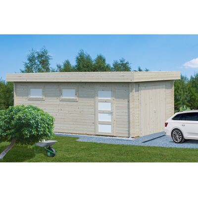 Palmako Garage Rasmus m. Holztor 360 x 550 cm Lackiert Weiß FSC® Palmako Garage Rasmus m. Holztor 360 x 550 cm Lackiert Weiß FSC®