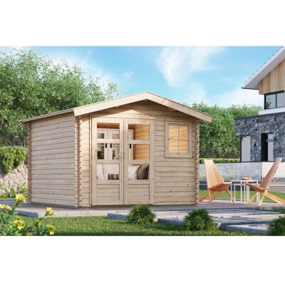 Karibu Holz-Gartenhaus Arosa Natur Satteldach Unbehandelt 282 cm x 282 cm Karibu Holz-Gartenhaus Arosa Natur Satteldach Unbehandelt 282 cm x 282 cm