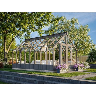 Palmako Holz-Gartenhaus Emilia Satteldach Lackiert 300 cm x 483 cm 13,8 m² Palmako Holz-Gartenhaus Emilia Satteldach Lackiert 300 cm x 483 cm 13,8 m²