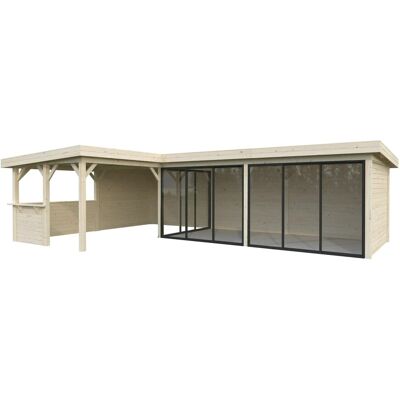 PALMAKO - Lenna Set 420 Slide - naturbraun - 876x588 cm - Pavillon PALMAKO - Lenna Set 420 Slide - naturbraun - 876x588 cm - Pavillon