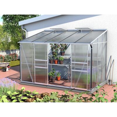 Vitavia Anlehn-Gewächshaus Ida 6500 HKP 4 mm Alu-Blank Vitavia Anlehn-Gewächshaus Ida 6500 HKP 4 mm Alu-Blank