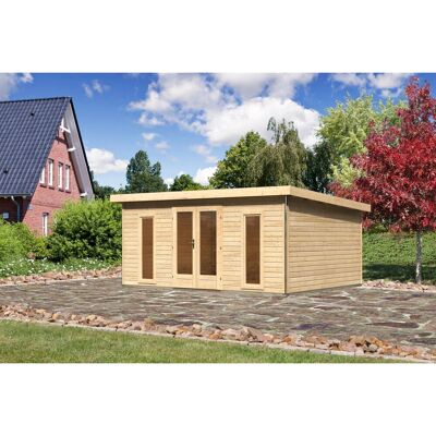 Karibu Holz-Gartenhaus Norrköping Naturbelassen Flachdach 488 cm x 366 cm Karibu Holz-Gartenhaus Norrköping Naturbelassen Flachdach 488 cm x 366 cm