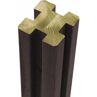 Plus Zaunpfosten Leimholz mit 4 Spuren Kiefer Schwarz 9 cm x 9 cm x 298 cm Plus Zaunpfosten Leimholz mit 4 Spuren Kiefer Schwarz 9 cm x 9 cm x 298 cm