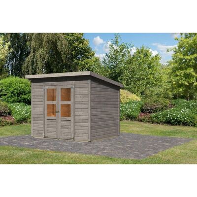 Karibu Holz-Gartenhaus Gartenhaus Pultdach Grundiert 242 cm x 214 cm 5,1 m² Karibu Holz-Gartenhaus Gartenhaus Pultdach Grundiert 242 cm x 214 cm 5,1 m²