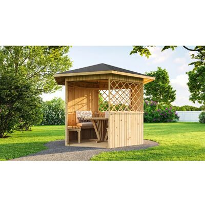 Weka Holz-Pavillon Mainau Natur unbehandelt 223 cm x 257 cm Weka Holz-Pavillon Mainau Natur unbehandelt 223 cm x 257 cm