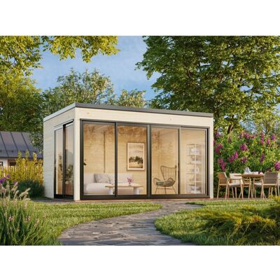 Palmako Holz-Gartenhaus Serena Slide Pultdach Unbehandelt 420 cm x 320 cm Palmako Holz-Gartenhaus Serena Slide Pultdach Unbehandelt 420 cm x 320 cm