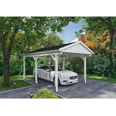 SKANHOLZ Fichtelberg Weiß Carport - Satteldach - 273cm H SKANHOLZ Fichtelberg Weiß Carport - Satteldach - 273cm H