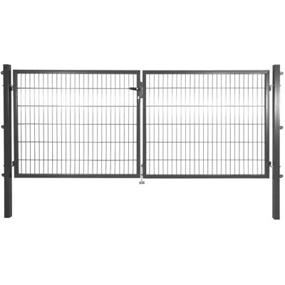 Solid Doppeltor Stahl Anthrazit mit Füllung für Doppelstabmatte 120 cm x 300 cm Solid Doppeltor Stahl Anthrazit mit Füllung für Doppelstabmatte 120 cm x 300 cm