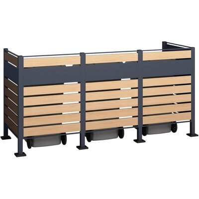 Westmann Mülltonnenverkleidung Planum Metall 3 x 240 l Holzoptik Westmann Mülltonnenverkleidung Planum Metall 3 x 240 l Holzoptik