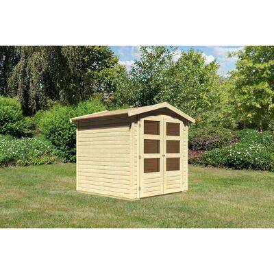 Karibu Holz-Gartenhaus Aesch Natur Satteldach Unbehandelt 182 cm x 182 cm Karibu Holz-Gartenhaus Aesch Natur Satteldach Unbehandelt 182 cm x 182 cm
