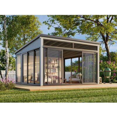 Palmako Holz-Gartenhaus Saga Slide Pultdach Lackiert 420 cm x 420 cm 16,6 m² Palmako Holz-Gartenhaus Saga Slide Pultdach Lackiert 420 cm x 420 cm 16,6 m²