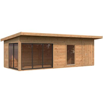 Palmako Holz-Gartenhaus Andrea Slide Plus Pultdach Tauchgrundiert Palmako Holz-Gartenhaus Andrea Slide Plus Pultdach Tauchgrundiert