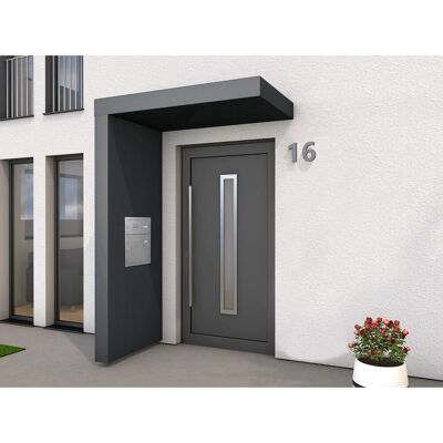 Gutta Rechteckvordach BS PLUS 160 Seite Links BK Edelstahl Vorbereitung Klingel Gutta Rechteckvordach BS PLUS 160 Seite Links BK Edelstahl Vorbereitung Klingel
