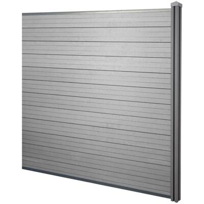 MCW WPC-Sichtschutz Savoie Windschutz Zaun WPC-Pfosten - Erweiterungselement 1,88m Grau MCW WPC-Sichtschutz Savoie Windschutz Zaun WPC-Pfosten - Erweiterungselement 1,88m Grau