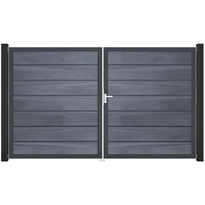 GroJa Grande Steckzaun Tor Premium DIN Links DB Steingrau GroJa Grande Steckzaun Tor Premium DIN Links DB Steingrau