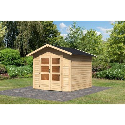 Karibu Holz-Gartenhaus Tessin 1 Natur 240 x 240 cm inkl. Boden und Dachschindeln Karibu Holz-Gartenhaus Tessin 1 Natur 240 x 240 cm inkl. Boden und Dachschindeln