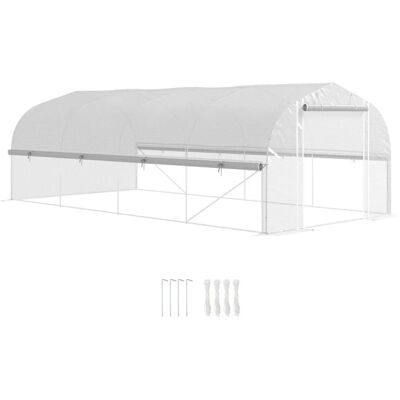 Outsunny Gewächshaus mit Verzinkten Stahlrahmen Weiß 6 x 3 x 2 m Outsunny Gewächshaus mit Verzinkten Stahlrahmen Weiß 6 x 3 x 2 m