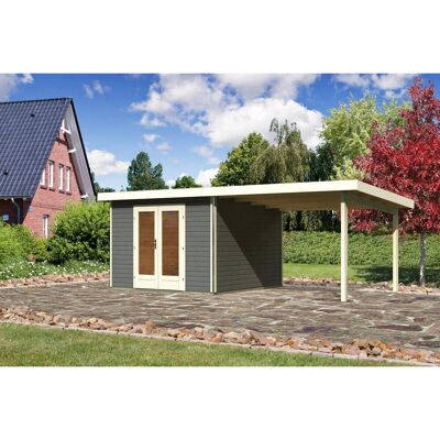 Karibu Holz-Gartenhaus Norrköping Terragrau Pultdach Lackiert 305 cm x 305 cm Karibu Holz-Gartenhaus Norrköping Terragrau Pultdach Lackiert 305 cm x 305 cm