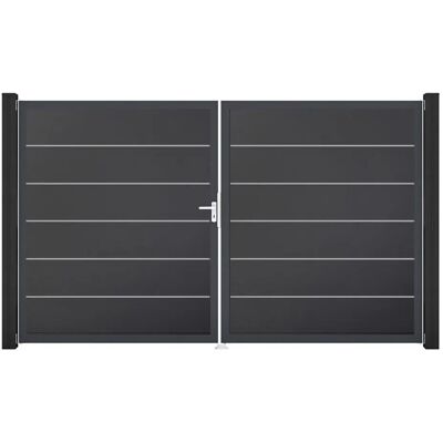 GroJa Tor 2-flg. Basicline Premium Anthrazit Rahmen 306 cm x 180 cm DIN Links GroJa Tor 2-flg. Basicline Premium Anthrazit Rahmen 306 cm x 180 cm DIN Links