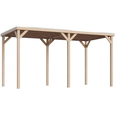 Karibu Pavillon Kvadrat mit Verlängerung 243 cm x 231 cm x 453 cm Natur Karibu Pavillon Kvadrat mit Verlängerung 243 cm x 231 cm x 453 cm Natur