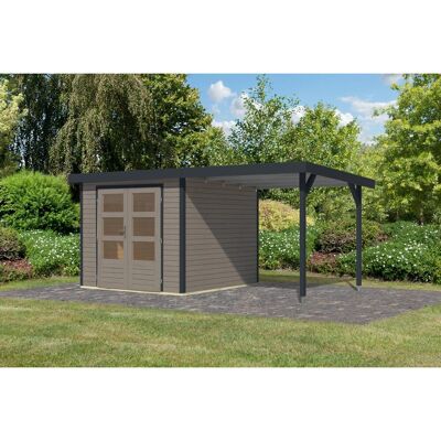 Karibu Gartenhaus Ernesto 3,5D Anbaudach Wassergrau/Anthrazit 209 x 238 x 242 cm Karibu Gartenhaus Ernesto 3,5D Anbaudach Wassergrau/Anthrazit 209 x 238 x 242 cm