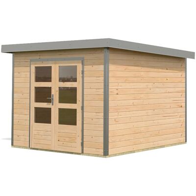 Karibu Gartenhaus Domingo A Naturbelassen/Grau 218,5 x 270 x 270 cm Karibu Gartenhaus Domingo A Naturbelassen/Grau 218,5 x 270 x 270 cm