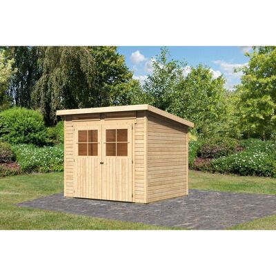 Karibu Holz-Gartenhaus Egersund Natur Pultdach Unbehandelt 238 cm x 213 cm Karibu Holz-Gartenhaus Egersund Natur Pultdach Unbehandelt 238 cm x 213 cm