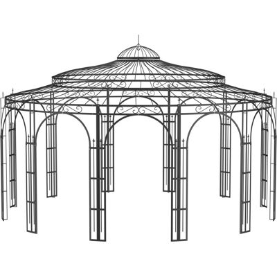 Eleo Pavillon Metall Toskana 340 cm x Ø 550 cm Pulverbeschichtet Schwarz Eleo Pavillon Metall Toskana 340 cm x Ø 550 cm Pulverbeschichtet Schwarz