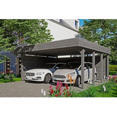 SKANHOLZ Friesland Carport »Set 3«, Flachdach, Schiefergrau, 2 Fahrzeuge SKANHOLZ Friesland Carport »Set 3«, Flachdach, Schiefergrau, 2 Fahrzeuge
