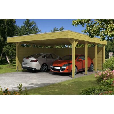 SKANHOLZ Friesland 3 Carport - Imprägniert, Flachdach, 2 Fahrzeuge SKANHOLZ Friesland 3 Carport - Imprägniert, Flachdach, 2 Fahrzeuge