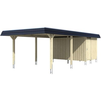 SKANHOLZ Wendland Carport - Flachdach, Abstellraum, 409x870cm SKANHOLZ Wendland Carport - Flachdach, Abstellraum, 409x870cm