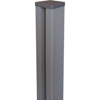 GroJa Alu-Steckzaunpfosten Lumino mit Pfostenkappe 300 x 9 x 9 cm Silbergrau GroJa Alu-Steckzaunpfosten Lumino mit Pfostenkappe 300 x 9 x 9 cm Silbergrau