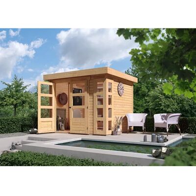 Karibu Holz-Gartenhaus Sölve Natur Flachdach Unbehandelt 238 cm x 213 cm Karibu Holz-Gartenhaus Sölve Natur Flachdach Unbehandelt 238 cm x 213 cm