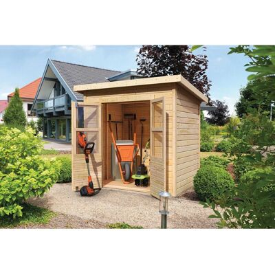 Karibu Holz-Gartenhaus Neuenburg 3 Natur BxT: 238 cm x 210 cm Karibu Holz-Gartenhaus Neuenburg 3 Natur BxT: 238 cm x 210 cm