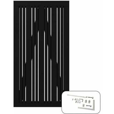 Plus Holz Einzeltor Tangent Nadelholz Schwarz 95 cm x 180 cm Plus Holz Einzeltor Tangent Nadelholz Schwarz 95 cm x 180 cm