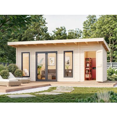 Palmako Holz-Gartenhaus Aurelia Pultdach Unbehandelt 586 cm x 300 cm 16,7 m² Palmako Holz-Gartenhaus Aurelia Pultdach Unbehandelt 586 cm x 300 cm 16,7 m²