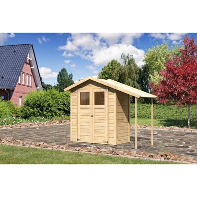 Karibu Holz-Gartenhaus Orsa Naturbelassen Satteldach 177 cm x 89,5 cm Karibu Holz-Gartenhaus Orsa Naturbelassen Satteldach 177 cm x 89,5 cm