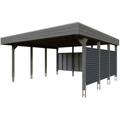 SKANHOLZ - Friesland Set 13 - Schiefergrau - 557 x 555 cm - Doppelcarport SKANHOLZ - Friesland Set 13 - Schiefergrau - 557 x 555 cm - Doppelcarport