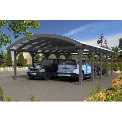 SKANHOLZ Carport Franken - Bogendach, 635x969cm, Grau - Carport SKANHOLZ Carport Franken - Bogendach, 635x969cm, Grau - Carport
