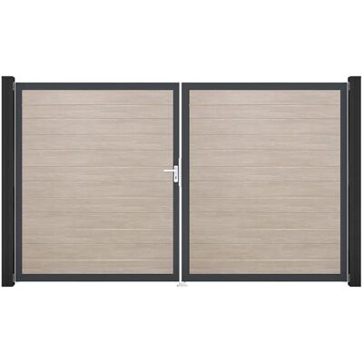 GroJa Tor 2-flg. Basicline Schmal Sheffield Oak Rahmen 306 cm x 180 cm DIN Links GroJa Tor 2-flg. Basicline Schmal Sheffield Oak Rahmen 306 cm x 180 cm DIN Links