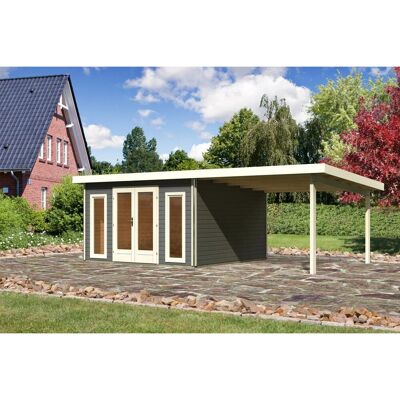 Karibu Holz-Gartenhaus Norrköping Terragrau Pultdach Lackiert 365 cm x 365 cm Karibu Holz-Gartenhaus Norrköping Terragrau Pultdach Lackiert 365 cm x 365 cm