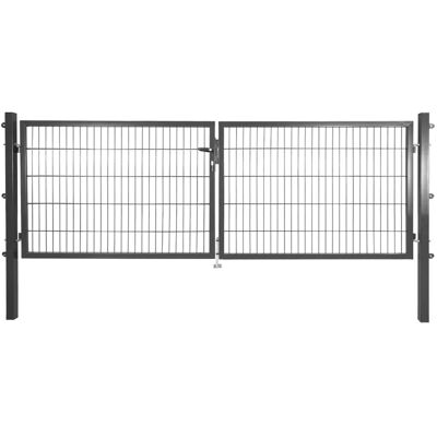 Solid Doppeltor Stahl Anthrazit mit Füllung für Doppelstabmatte 100 cm x 300 cm Solid Doppeltor Stahl Anthrazit mit Füllung für Doppelstabmatte 100 cm x 300 cm