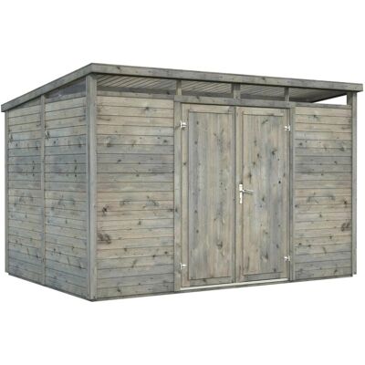 Palmako Holz-Gartenhaus Elias Pultdach Tauchgrundiert 330 cm x 228 cm 7,3 m² Palmako Holz-Gartenhaus Elias Pultdach Tauchgrundiert 330 cm x 228 cm 7,3 m²