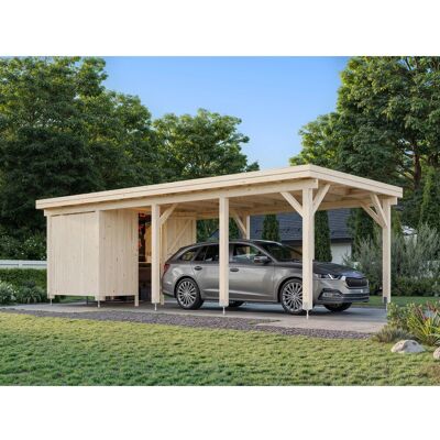 Palmako Carport Karl mit Geräteraum 315 x 732 cm Tauchgrundiert Grau FSC® Palmako Carport Karl mit Geräteraum 315 x 732 cm Tauchgrundiert Grau FSC®