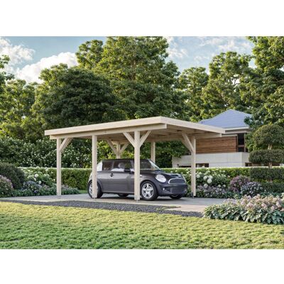 Palmako Carport Karl 315 x 372 cm Lackiert Dunkelgrau FSC® Palmako Carport Karl 315 x 372 cm Lackiert Dunkelgrau FSC®