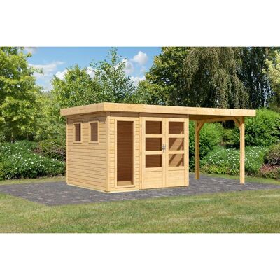 Karibu Gartenhaus Maradi 3,5 m. Anbaudach Naturbelassen 211 x 238 x 242 cm Karibu Gartenhaus Maradi 3,5 m. Anbaudach Naturbelassen 211 x 238 x 242 cm