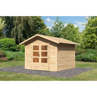 Karibu Holz-Gartenhaus Tyka Natur Satteldach Unbehandelt 270 cm x 270 cm Karibu Holz-Gartenhaus Tyka Natur Satteldach Unbehandelt 270 cm x 270 cm