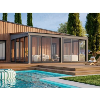 Palmako Holz-Gartenhaus Lumi Slide Pultdach Lackiert 582 cm x 420 cm 23,3 m² Palmako Holz-Gartenhaus Lumi Slide Pultdach Lackiert 582 cm x 420 cm 23,3 m²