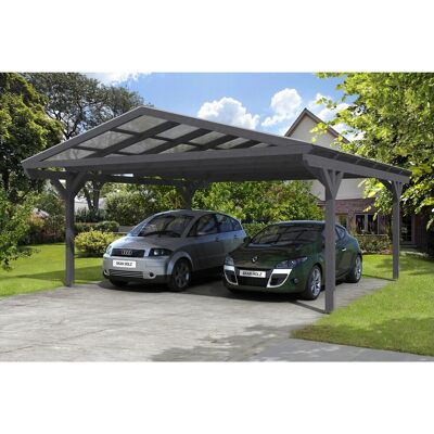 SKANHOLZ Westerwald Carport - 570x648cm, Grau, Satteldach SKANHOLZ Westerwald Carport - 570x648cm, Grau, Satteldach
