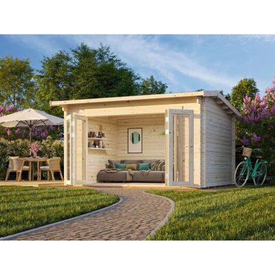 PALMAKO Ines Gartenhaus - Holz, 434x249x379 cm, Grau PALMAKO Ines Gartenhaus - Holz, 434x249x379 cm, Grau